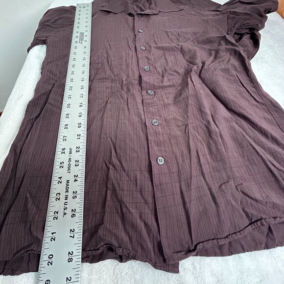 Georg Roth Germany Men Brown Textured Button-Up Shirt Size 40 Long Sleeve Casual - Picture 7 of 7